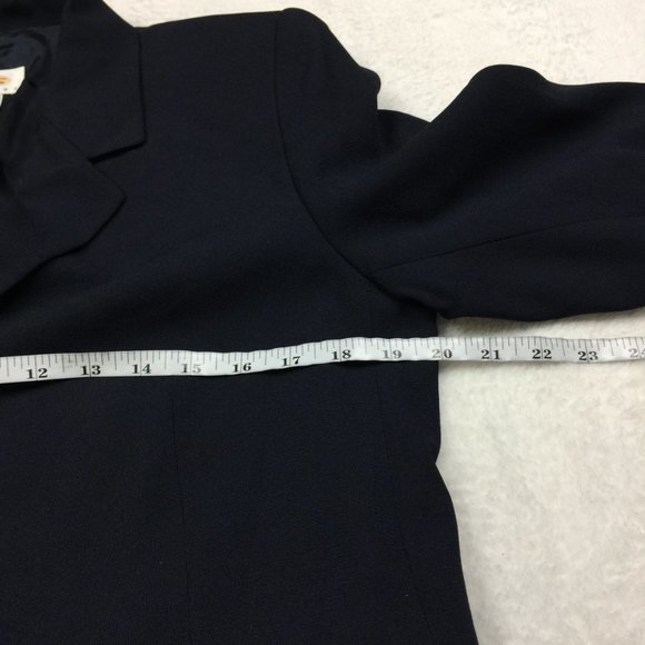 Vintage Talbots Blazer Suit Jacket Sizes 10 Womans Petite Navy Blue Long Sleeve - Picture 8 of 15